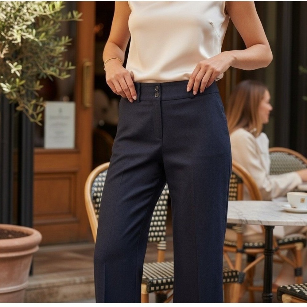 NWT John Paul Richard Blue Button Dress Pants‎ Royal Denim Size 8